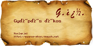 Gyöpös Ákos névjegykártya